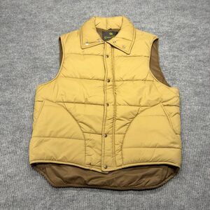 Vintage Golden Fleece Quilted Puffer Vest Jacket Men Large Brown/Tan Made In USA